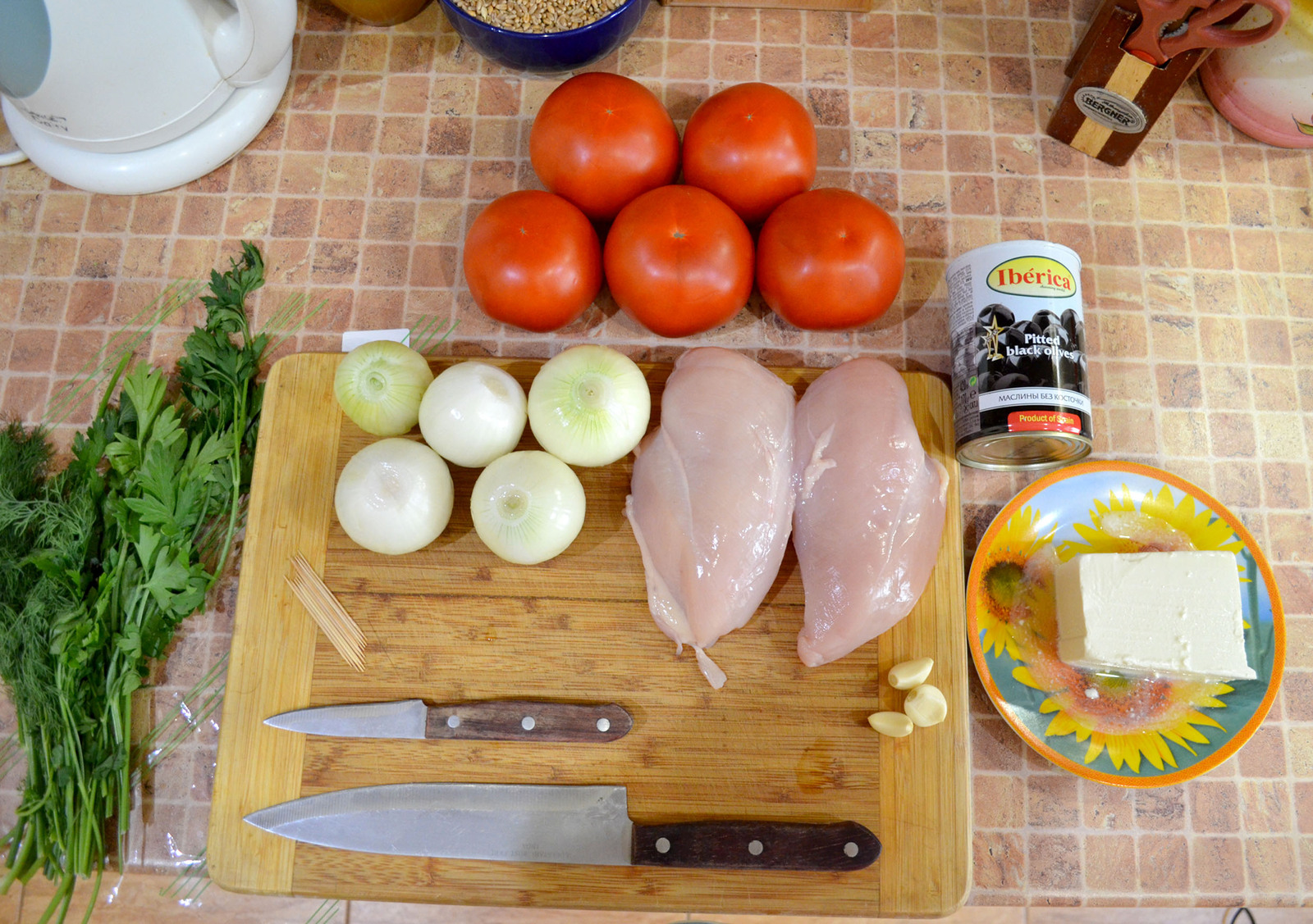 Chicken breasts with feta cheese and tomato sauce (part 1) - My, Longpost, Food, Photorecept, Recipe, Preparation