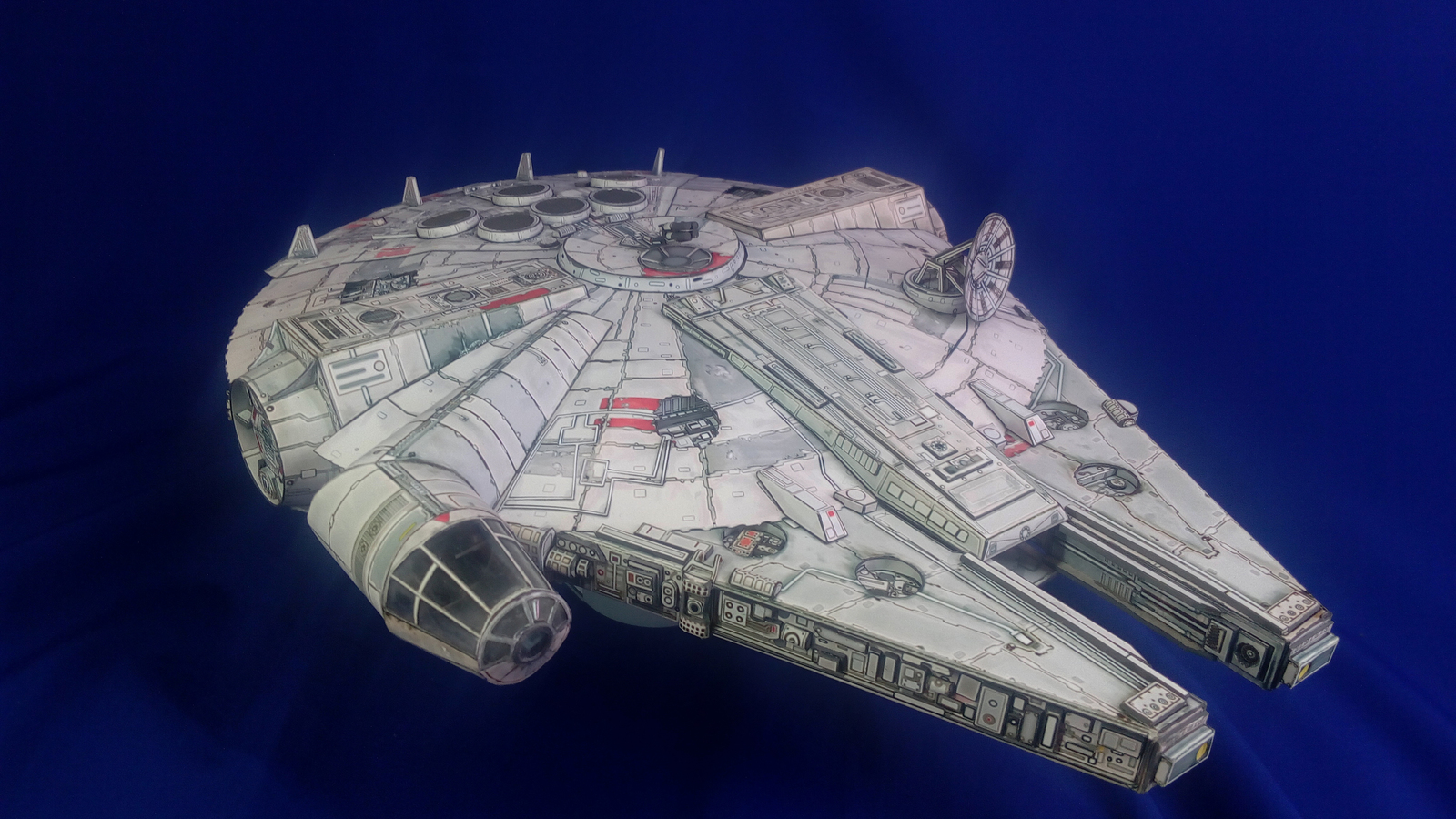 Millennium Falcon (paper model) - My, Millennium falcon, Han Solo, Backlight, Longpost