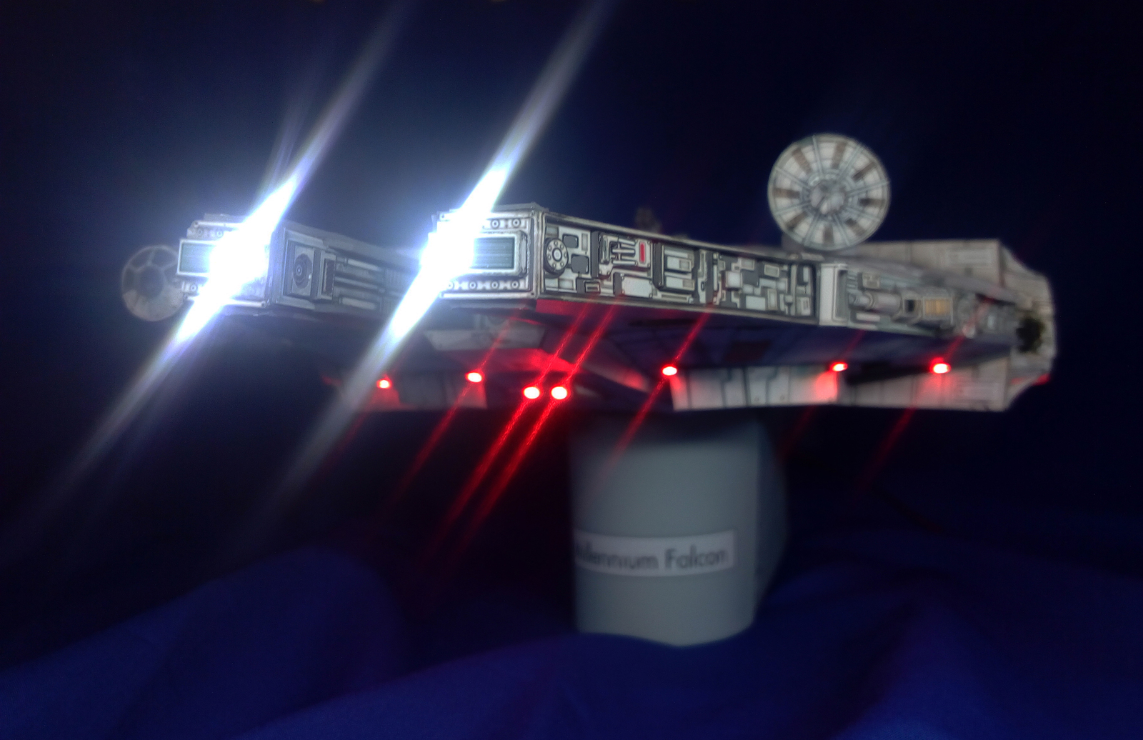 Millennium Falcon (paper model) - My, Millennium falcon, Han Solo, Backlight, Longpost