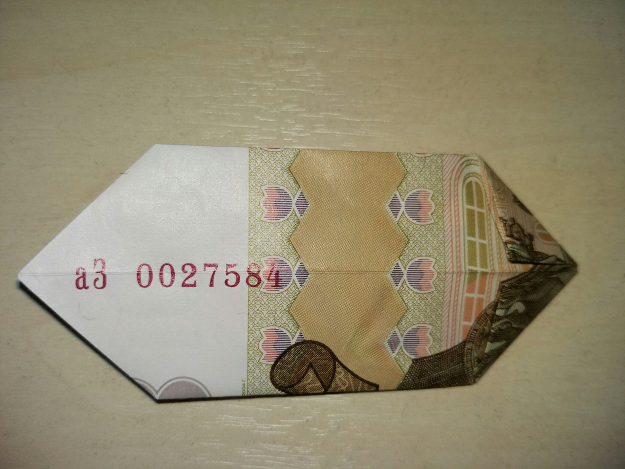 Money Gami. - My, Moneygami, Origami, The bow tie, One hundred rubles, Longpost