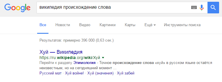 Википедия происхождение слова - Моё, Википедия, Google, Мат