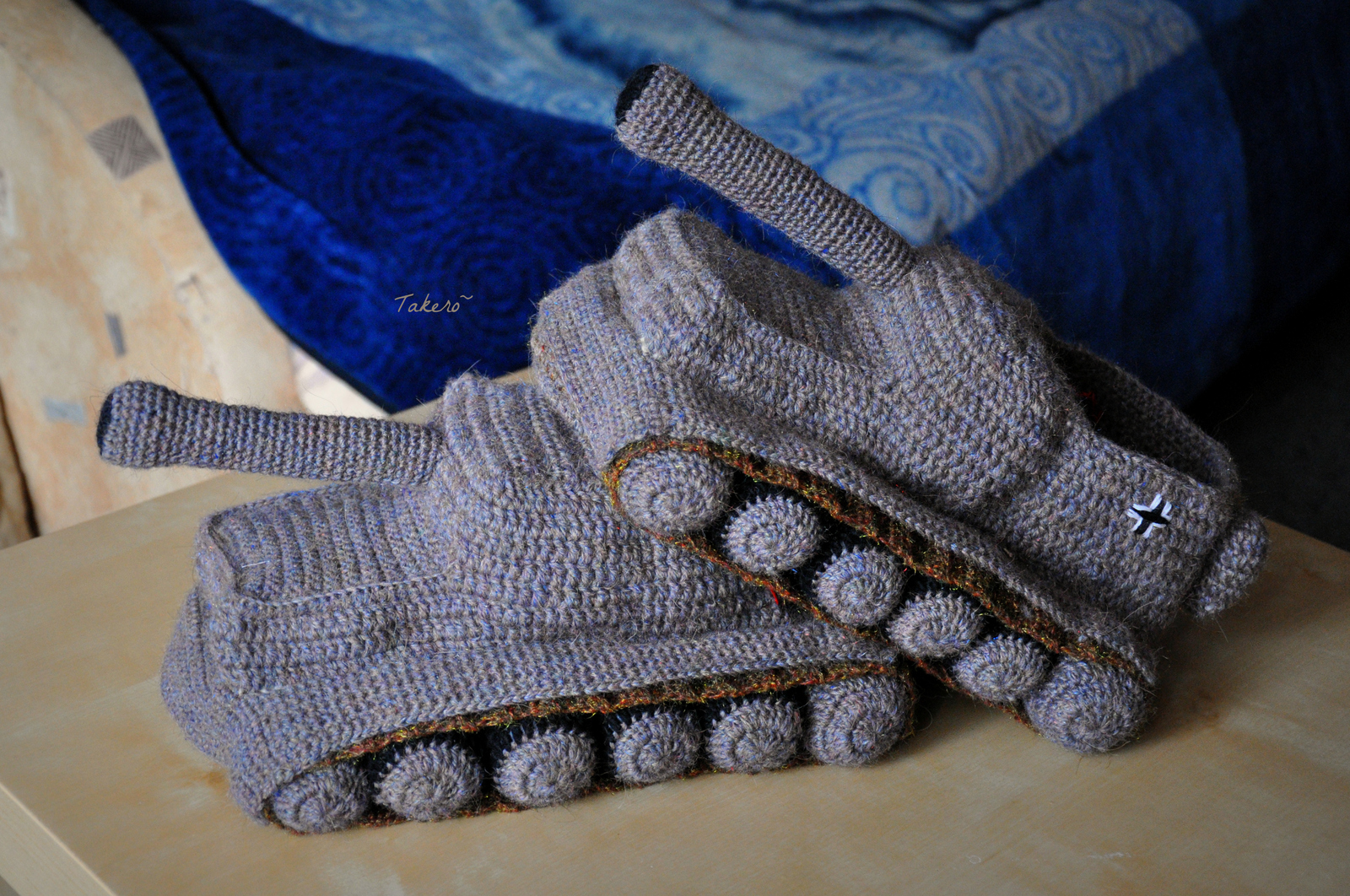 Tank slippers in the studio! - My, World of tanks, Needlework, Crochet, Slippers, Longpost