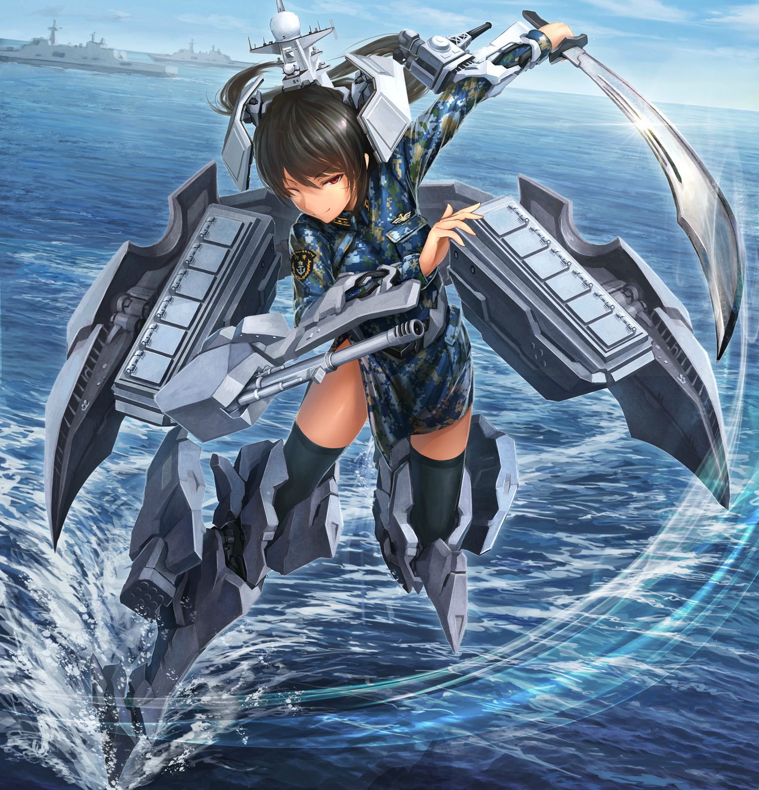 Kantai Collection Modern Warfare: destroyer Kunming (Type 052D Kunming class) - Kantai Collection, Anime Art, Destroyeer, Kunming, Фан-Арт