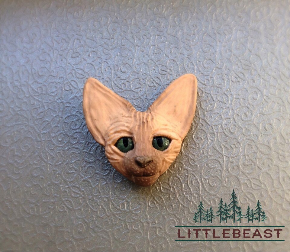Brooch Sphinx - My, Plastic, Polymer clay, Handmade, Animals, , Sphinx, Brooch, With your own hands, Longpost