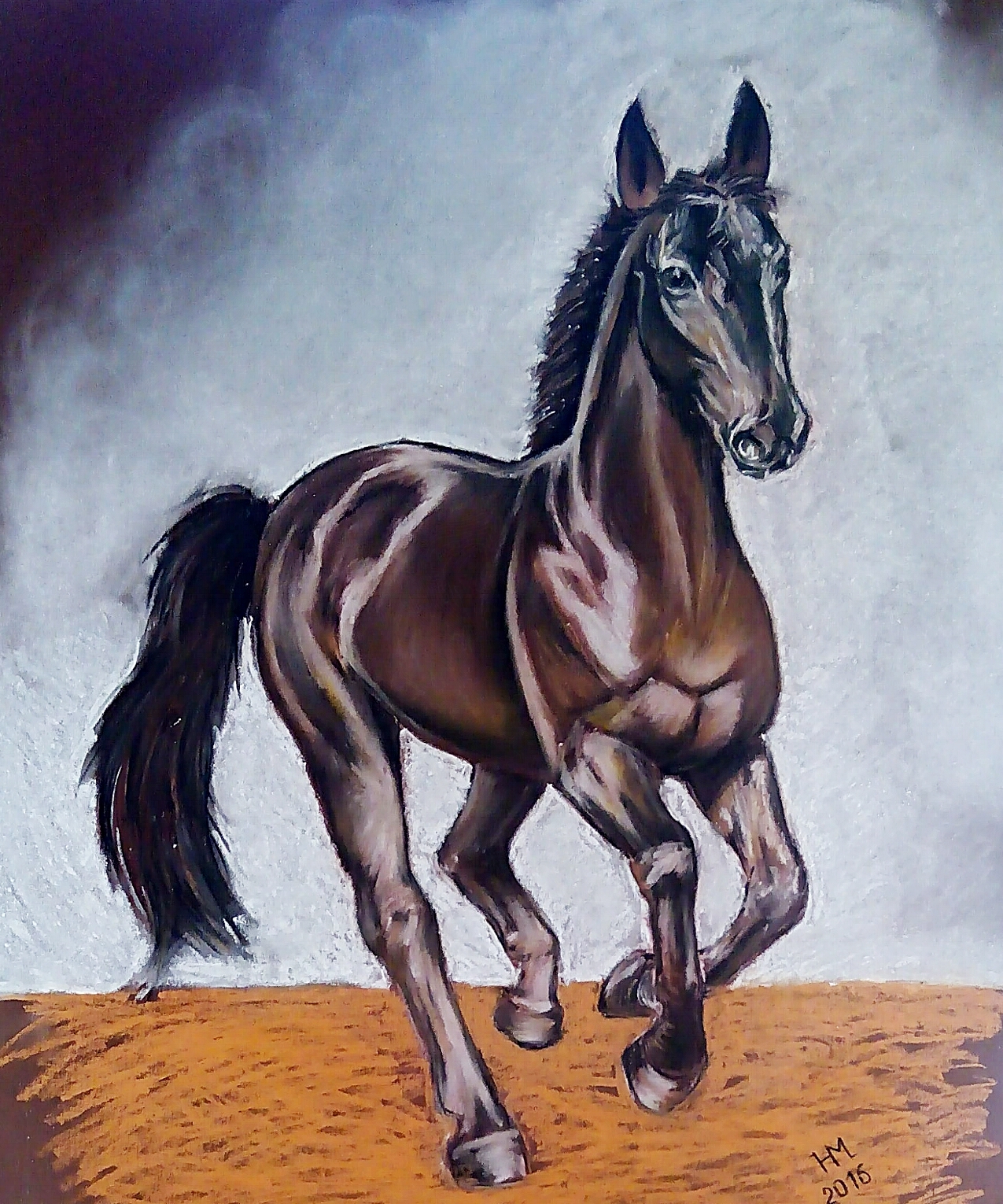 I would like to share my horses. All works are done in pastels. Which do you think is more successful? - My, Drawing, Pastel, Opinion, Horses, Horses, Longpost