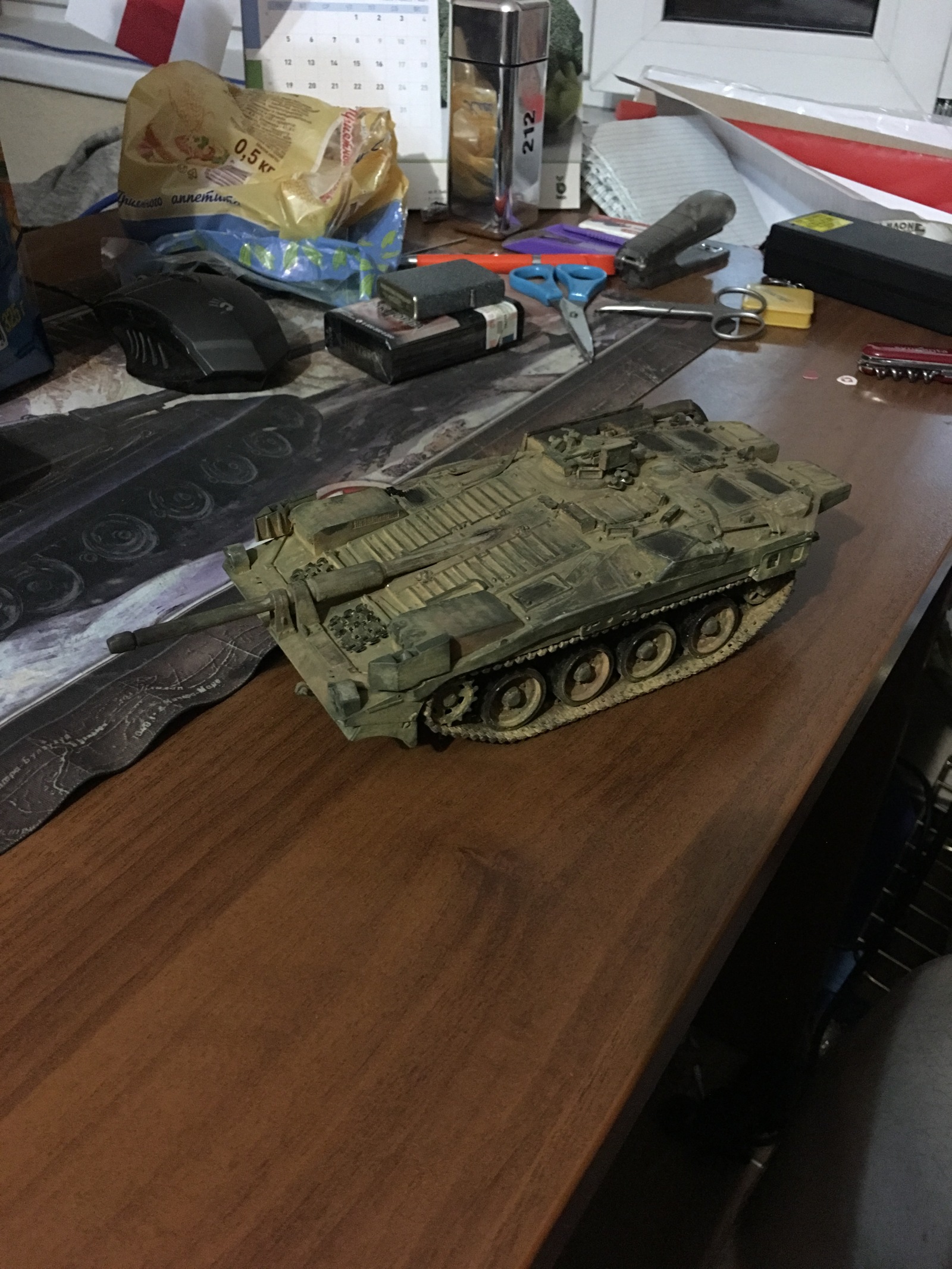 The first painting of the model. Strv 103 - My, World of tanks, Modeling, Strv-103, Tanks, Longpost