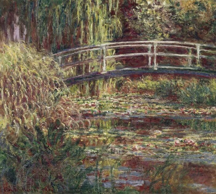 Клод Моне, «Пруд с водяными лилиями и японский мост», 1899.