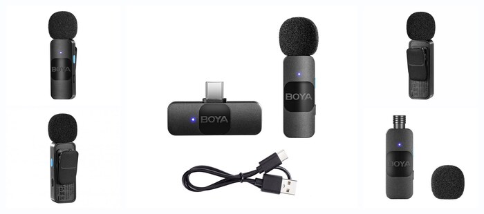 Беспроводная система Boya BY-V10, 2.4 ГГц, TX+RX, USB-C, для интервью