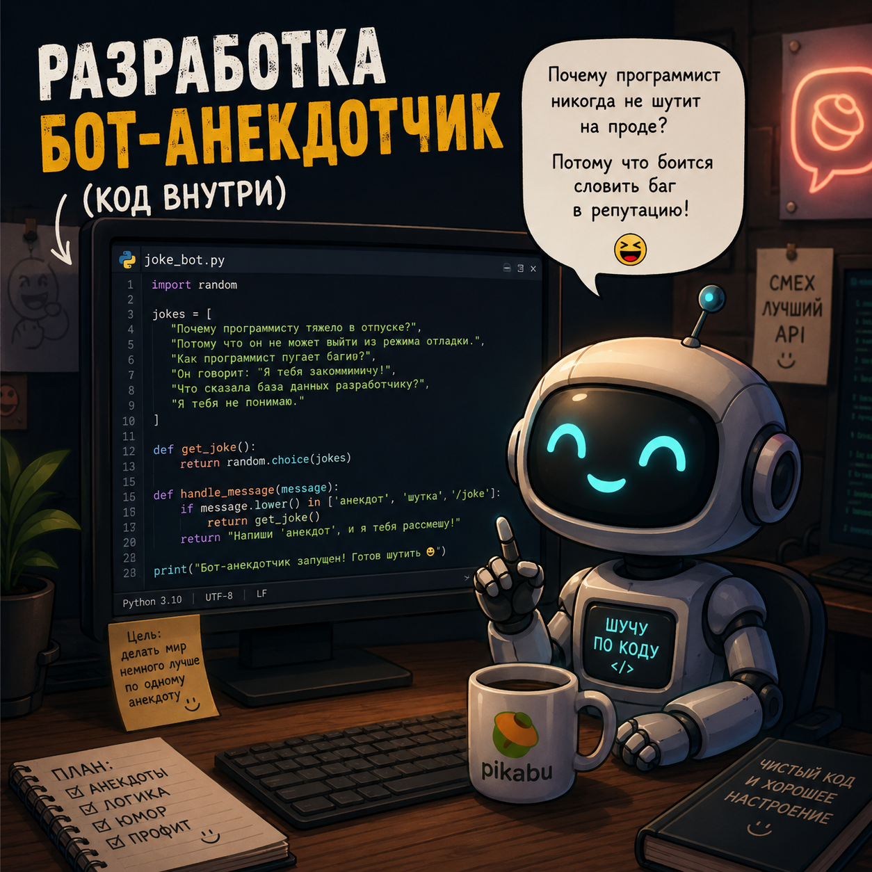 Joke bot (code inside) - Telegram, Python, Artificial Intelligence