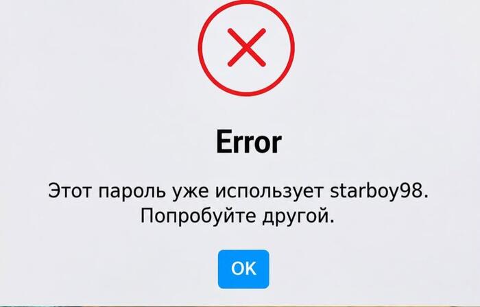 Пароль должен быть уникальный
