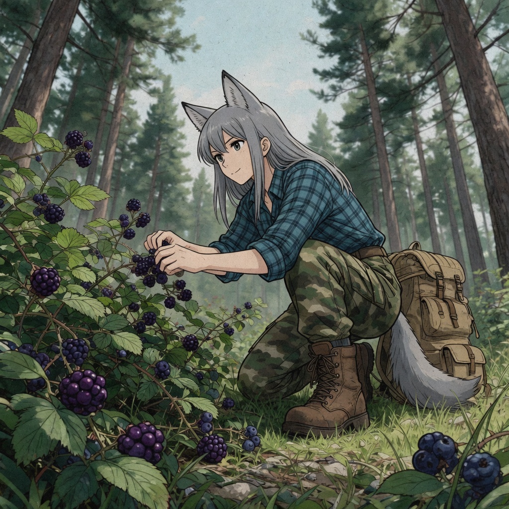 Helga and the Big Water - Anime art, Longpost, My, Art, Anime, Girls, Autumn, Hike, Animal ears, Tail, Kitsune, The mountains, Flood, Original character, Neural network art, River, Ginger & White, Neural Network Content, Series Ginger and Winter