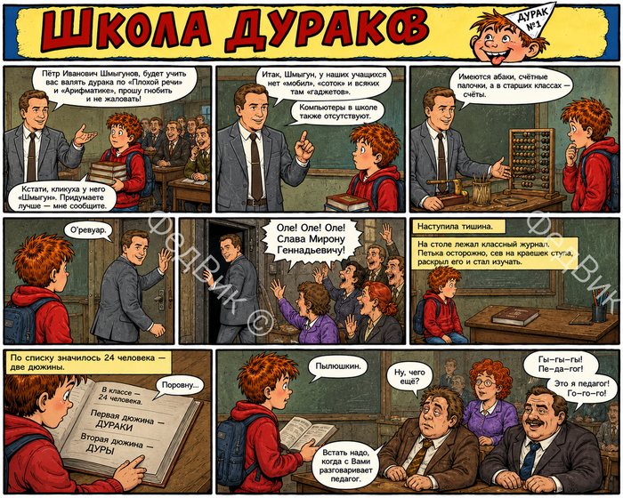 Часть 4.1. Текст комикса создан на основе авторского рассказа на сайте: <!--noindex--><a href="https://pikabu.ru/story/komiks_shkola_durakov_chast_4_14302200?u=https%3A%2F%2Fauthor.today%2Fwork%2F645929&t=https%3A%2F%2Fauthor.today%2Fwork%2F645929&h=62cd40e0ee6d2ebe21537aa0d76d096858d36c3a" title="https://author.today/work/645929" target="_blank" rel="nofollow noopener">https://author.today/work/645929</a><!--/noindex-->