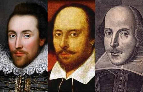 Слева направо: портрет Коббе (1610), портрет Чандоса (начало 1600-х годов) и портрет Дрошута (1622): три из наиболее известных портретов Уильяма Шекспира.