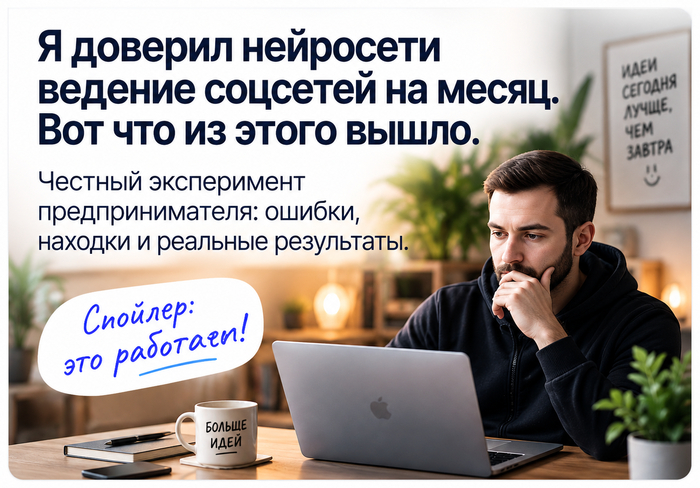 Я доверил нейросети ведение соцсетей на месяц. Вот что из этого вышло