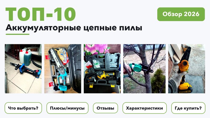 Популярные аккумуляторные цепные пилы 2026 по более 660 отзывам реальных покупателей