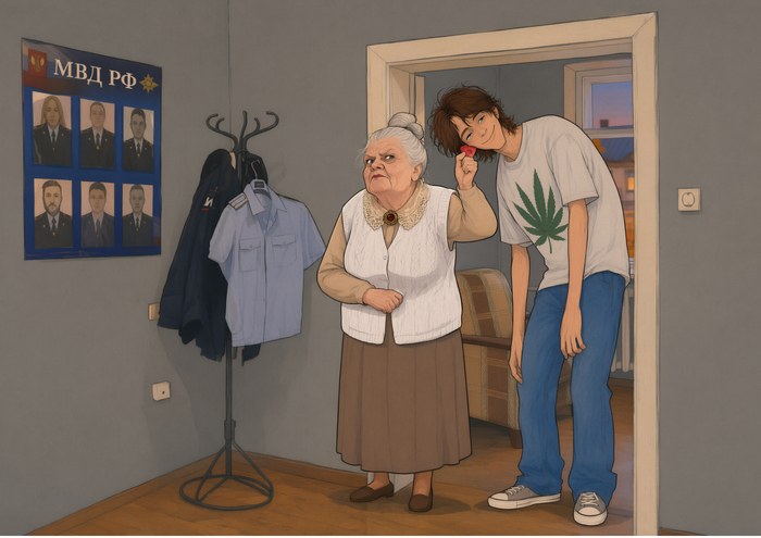 С такой бабулей не забалуешь)