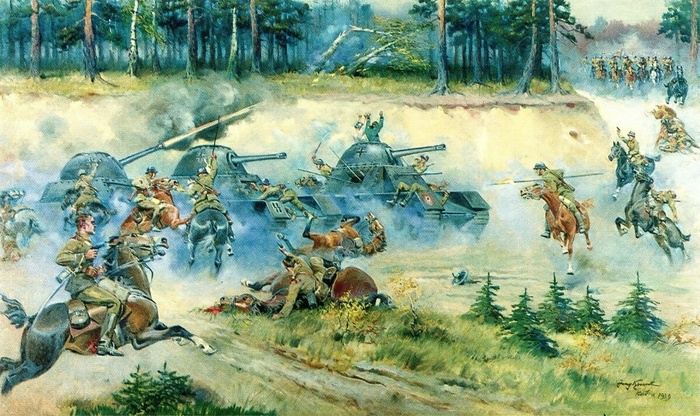 Картина Ежи Коссака «Битва под Кутно в 1939 г.»