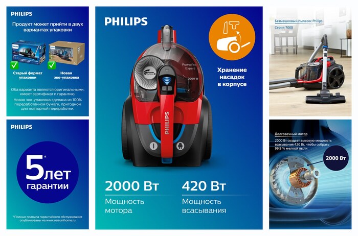 ����������� ������� Philips ����� 7000 FC9728/01, �������� ���������� 420 ��