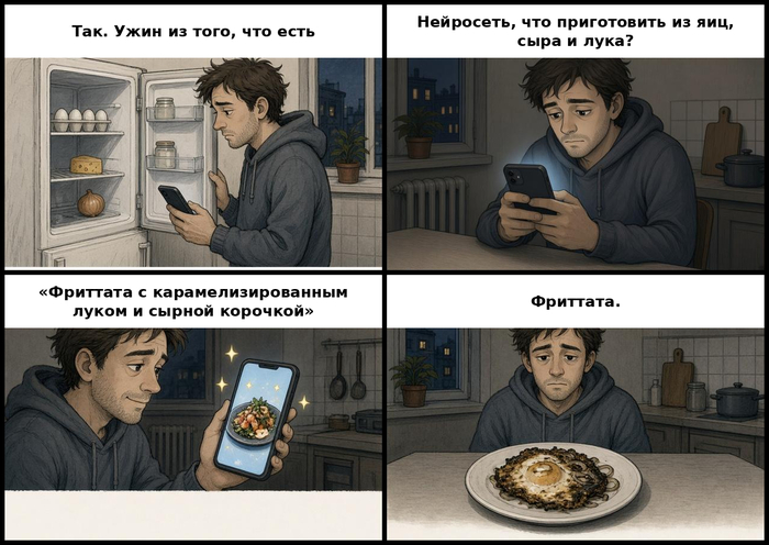 Попросил нейросеть придумать ужин