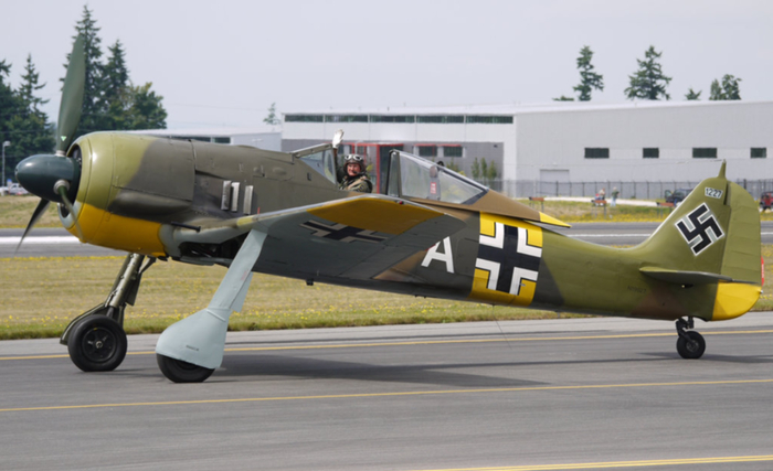 ������������ � ���� "�����" ����������� Focke-Wulf FW 190 � ������������ ���������� � �����������. ������ �� ��������� � ��� � ��������� � ���������� ���� �������.
