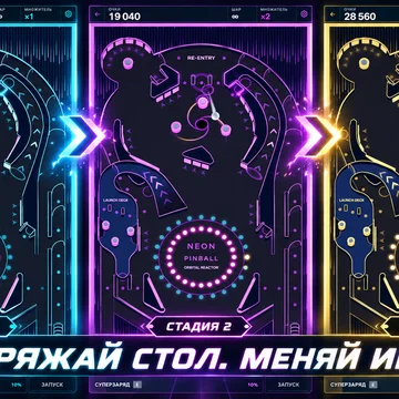Неоновый пинбол это 3D-аркада с онлайн-дуэлями на 90 секунд. Набирайте очки в онлайн лигах, играйте с другом, открывайте скины и поднимайтесь в таблице лидеров. (скриншот 2)